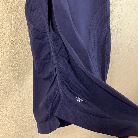 Athleta Navy Blue M Athletic Tank Top Maternity Ruched Sides Stretchy Pull Over - Picture 4 of 9